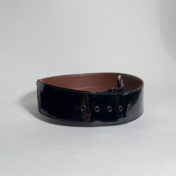 Jean Paul Gaultier Black Patent Leather Wide Waist Belt - Picture 3 of 8